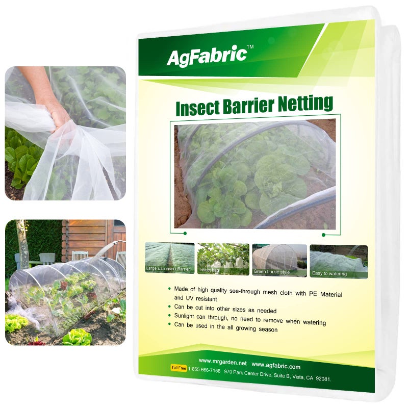 Agfabric Garden Netting 10'x30' Insect Pest Barrier Bird Netting for Garden Protection,Row Cover Mesh Netting for Vegetables Fruit Trees and Plants,White - Image 1